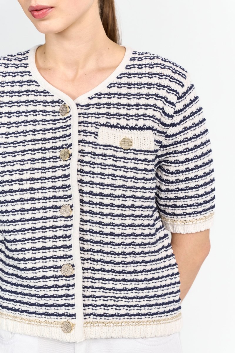 Bouclé-Cardigan mit Kurzarm-Rich & Royal