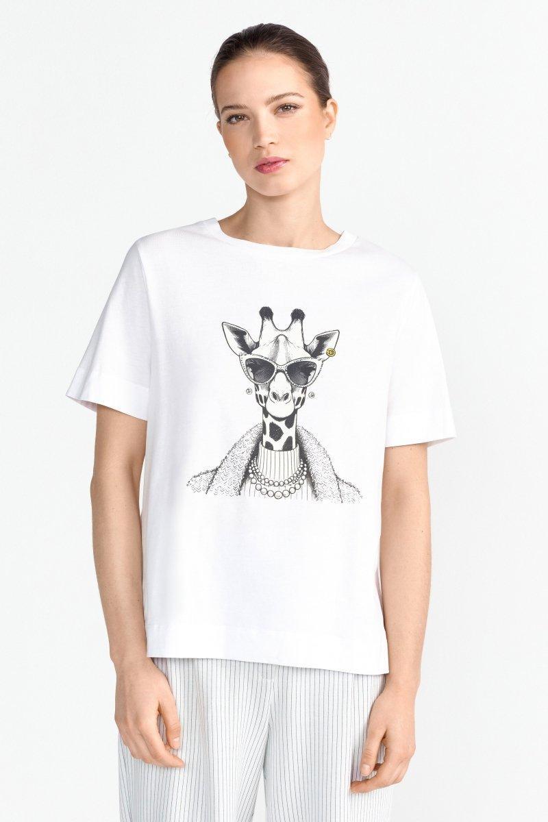 T-Shirt mit Print und Strass-Rich & Royal