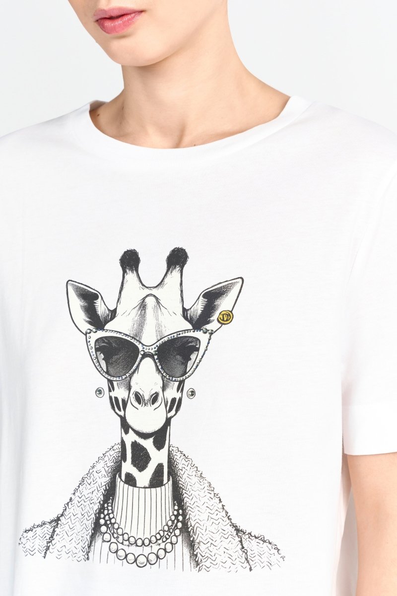 T-Shirt mit Print und Strass-Rich & Royal
