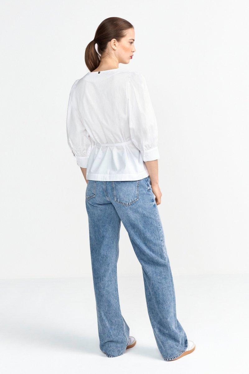 Weiße Bluse mit Puffärmeln-Rich & Royal