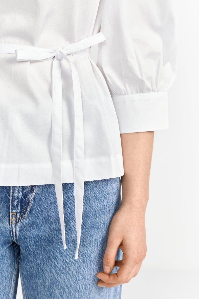 Weiße Bluse mit Puffärmeln-Rich & Royal