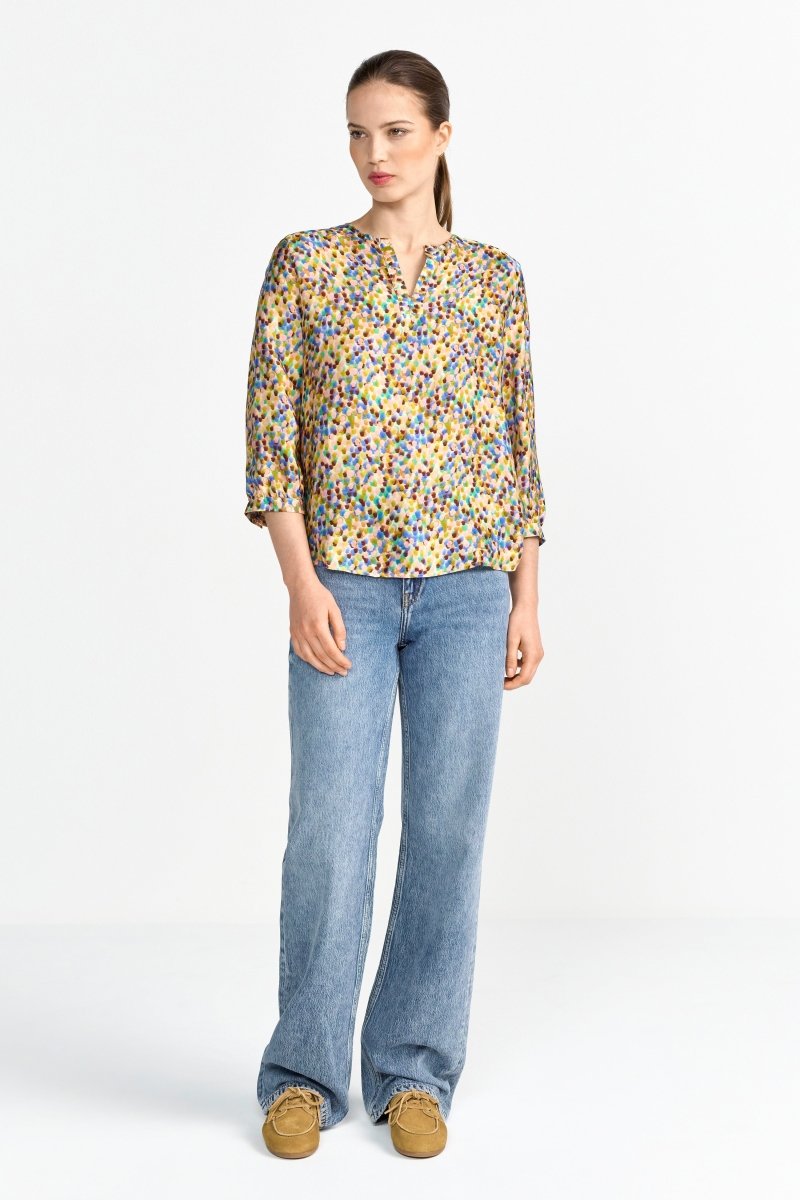 Bunte Bluse mit Print-Rich & Royal