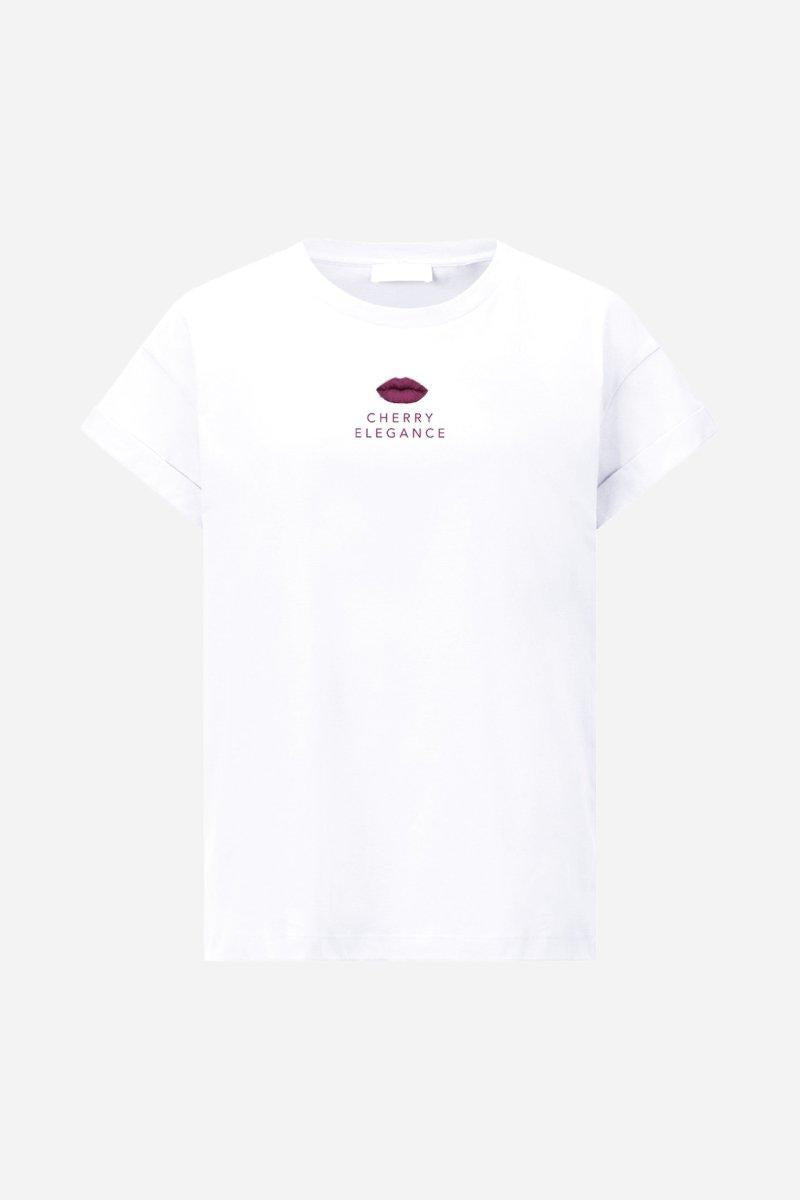 Weißes T-Shirt mit Print-Rich & Royal