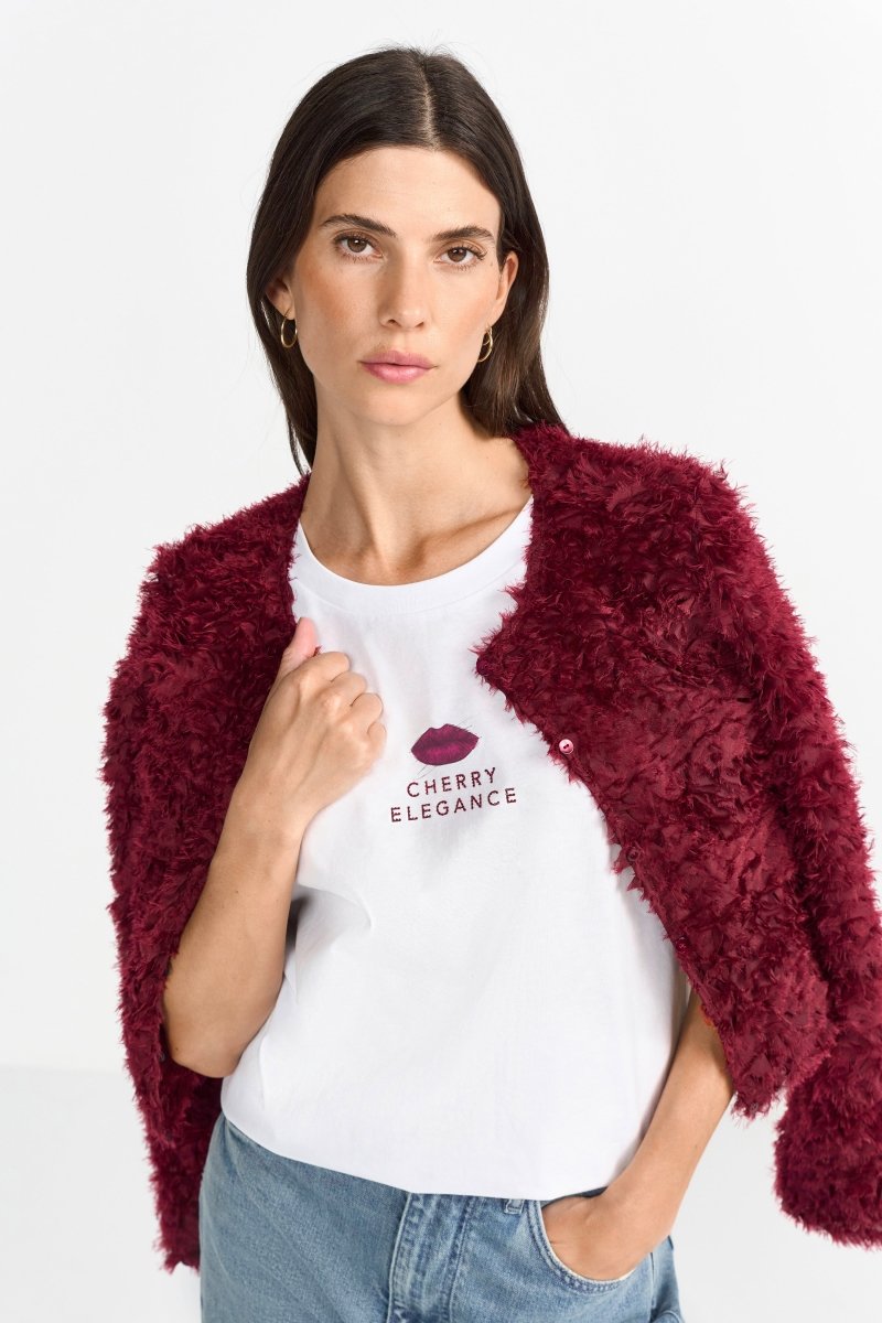 Weißes T-Shirt mit Print-Rich & Royal