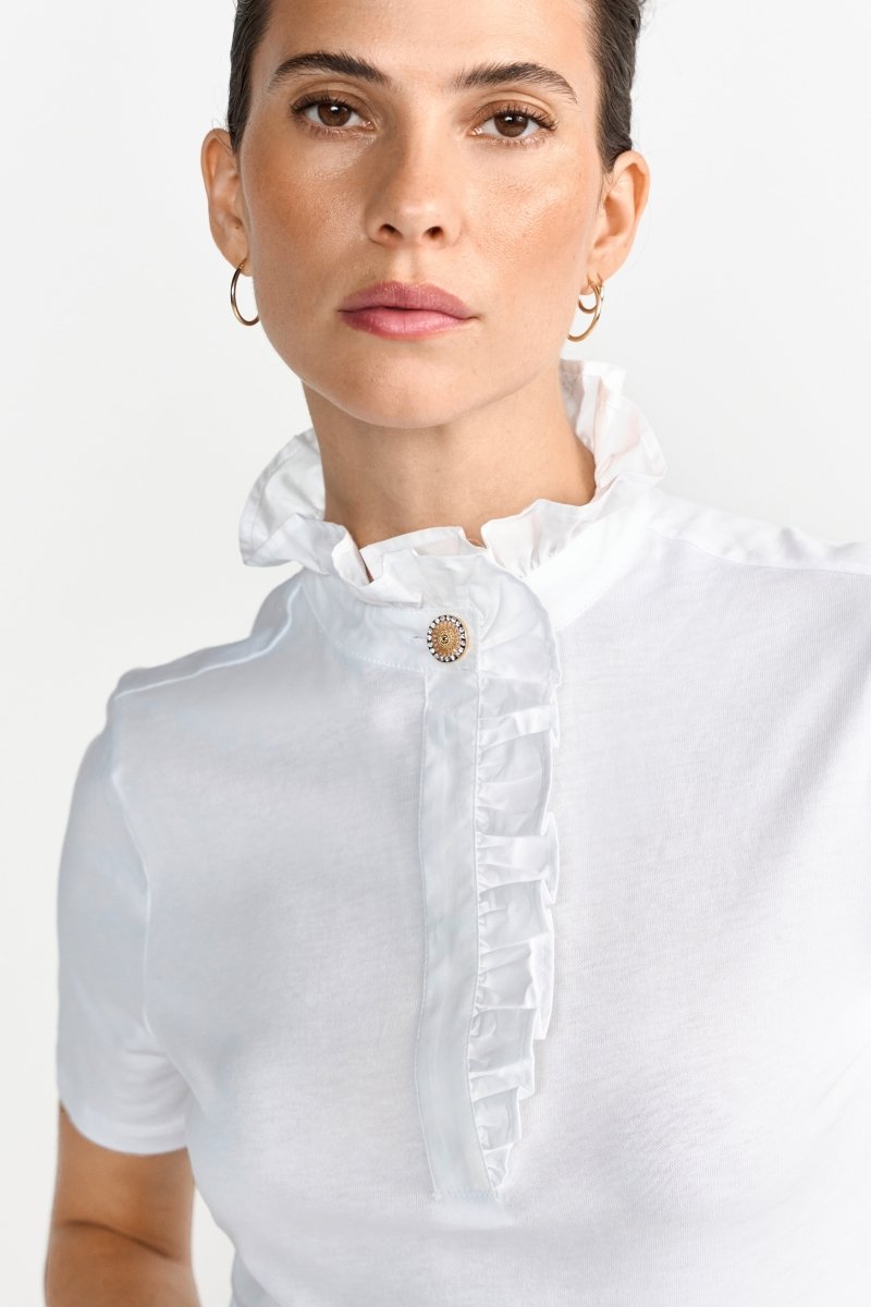 T-Shirt mit Rüschenkragen-Rich & Royal