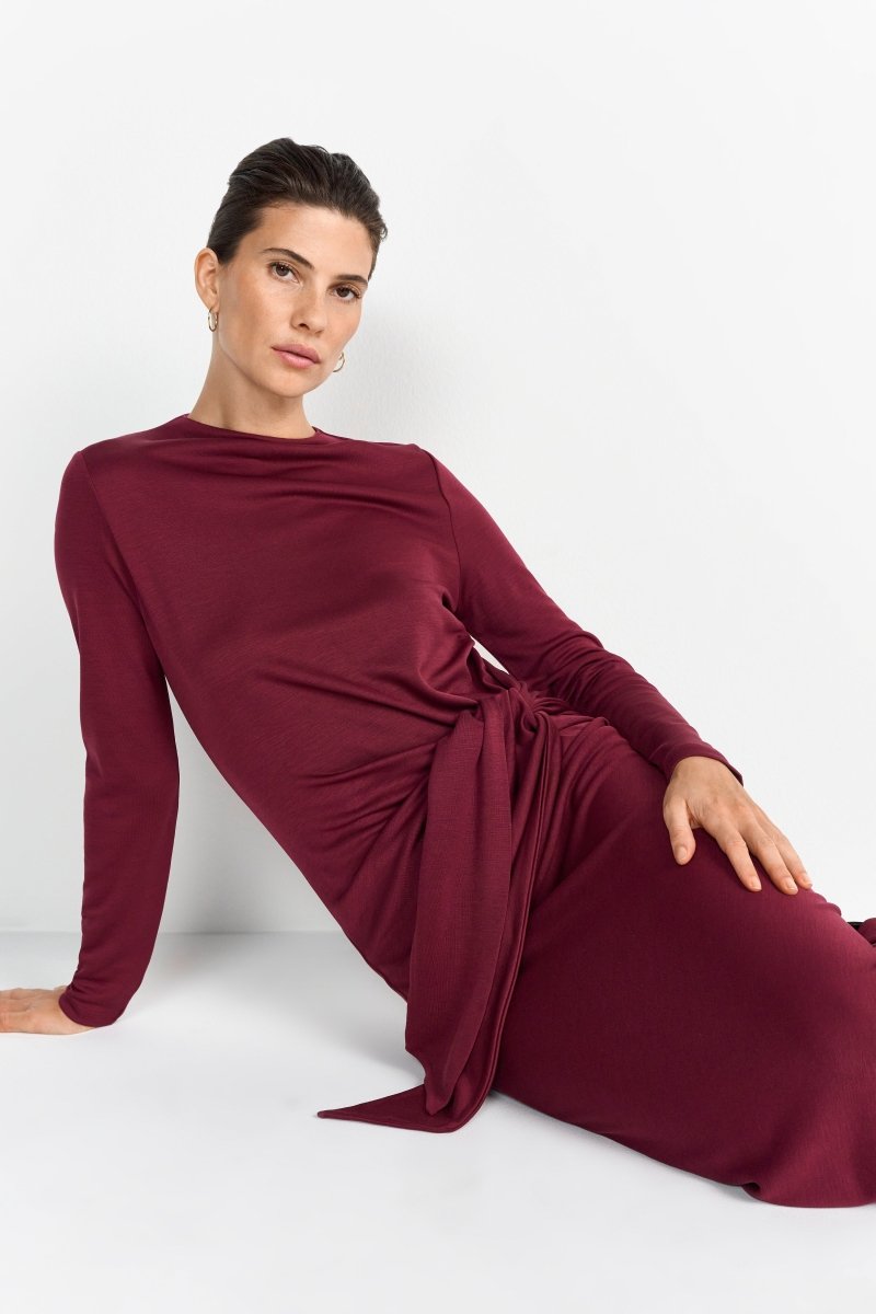 Maxikleid mit Bindegürtel-Rich & Royal