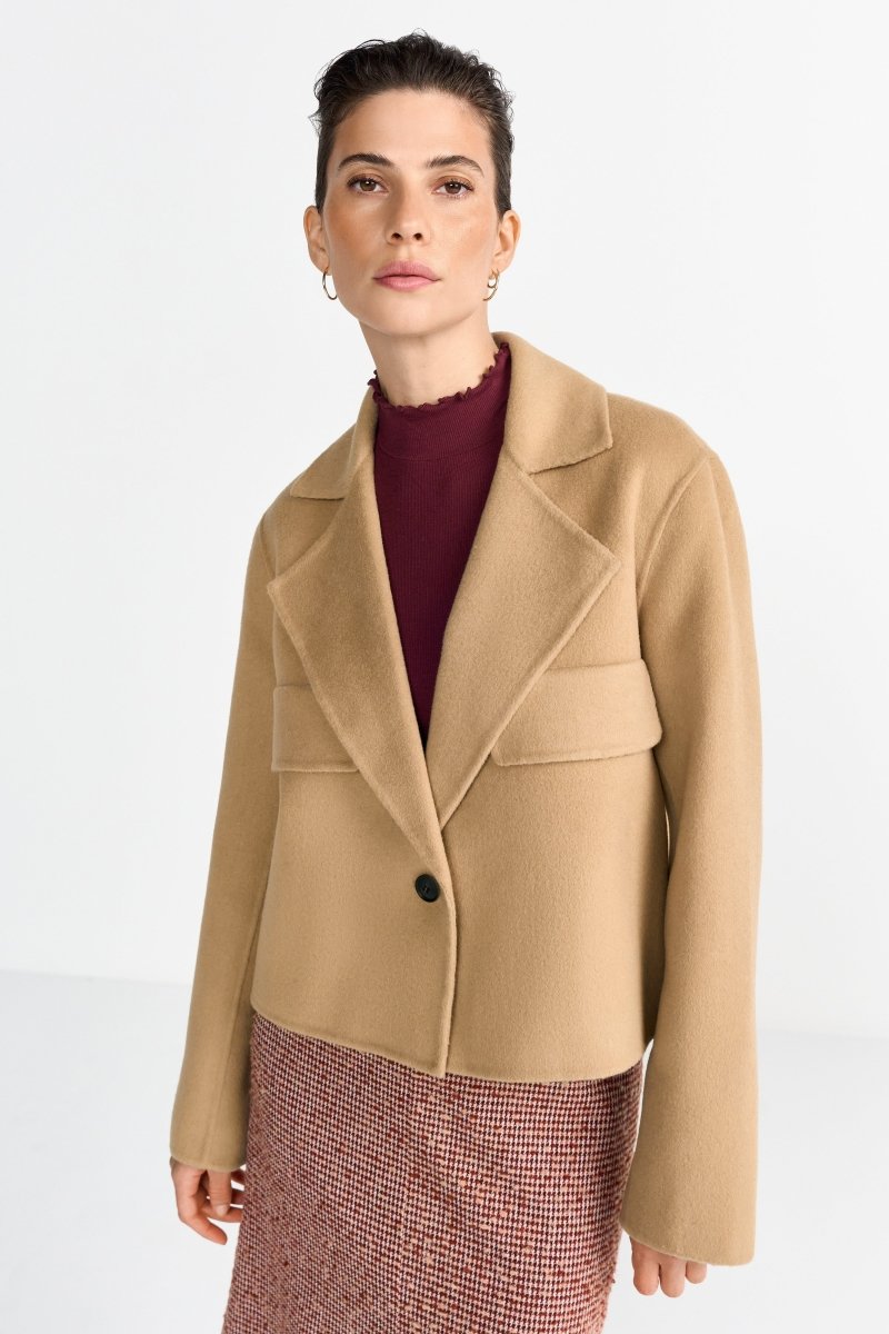 Kurzmantel mit Revers-Rich & Royal