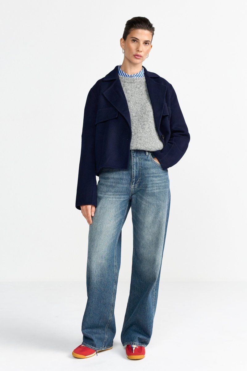 Kurzmantel mit Revers-Rich & Royal