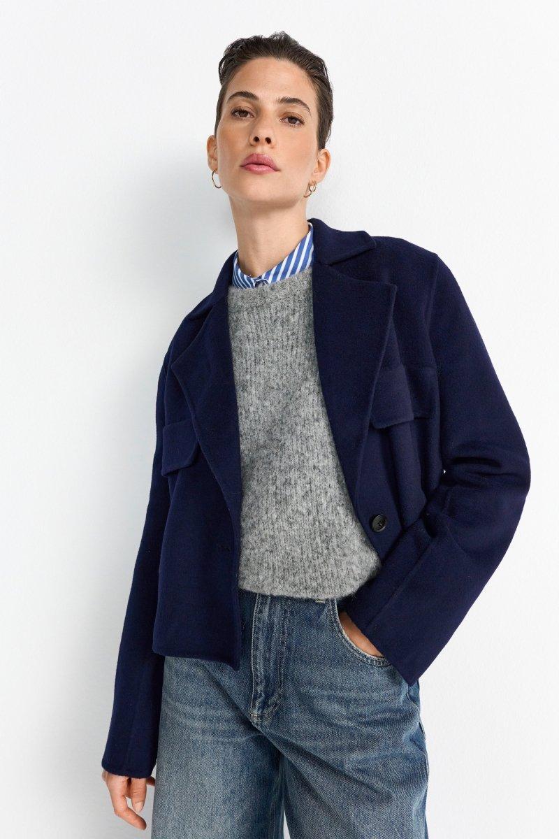 Kurzmantel mit Revers-Rich & Royal