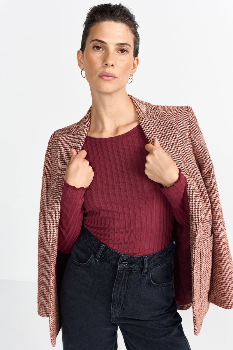 Longsleeve in Bordeaux-Rich & Royal