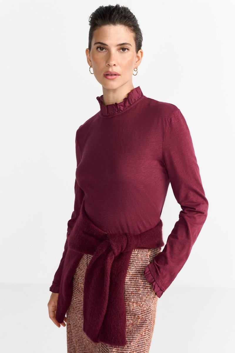 Longsleeve mit Rüschenkragen-Rich & Royal