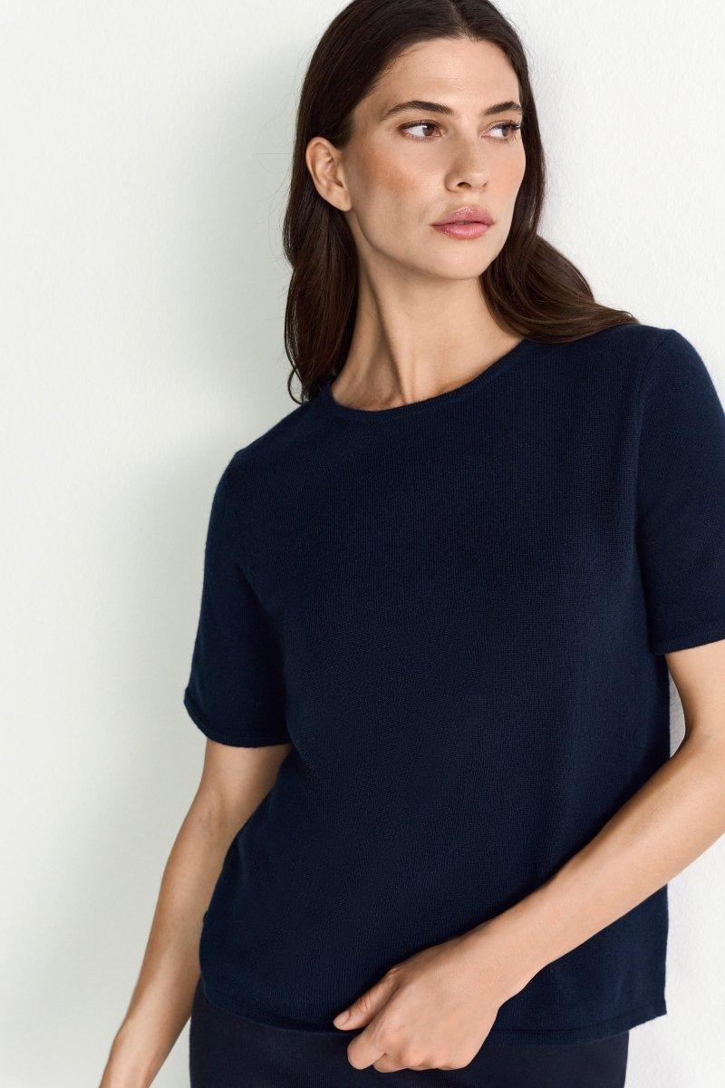 Feinstrickpullover mit Kurzarm-Rich & Royal