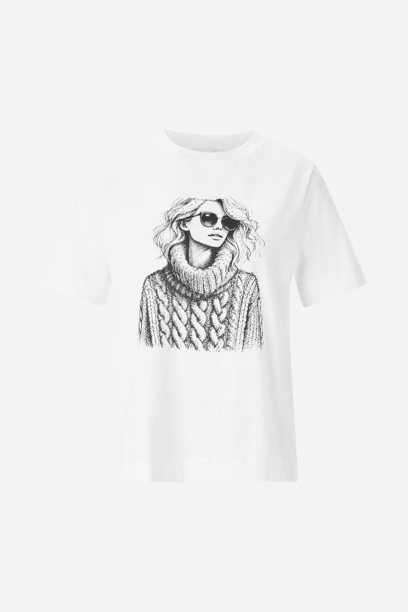 Weißes T-Shirt mit Print-Rich & Royal