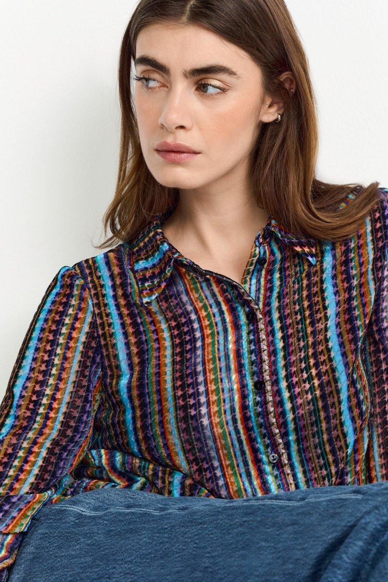 Gestreifte Chiffonbluse-Rich & Royal