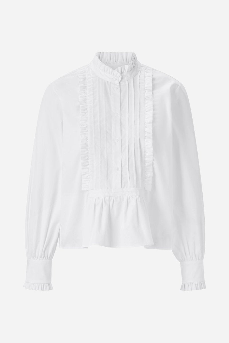 Weiße Bluse mit Rüschenkragen-Rich & Royal