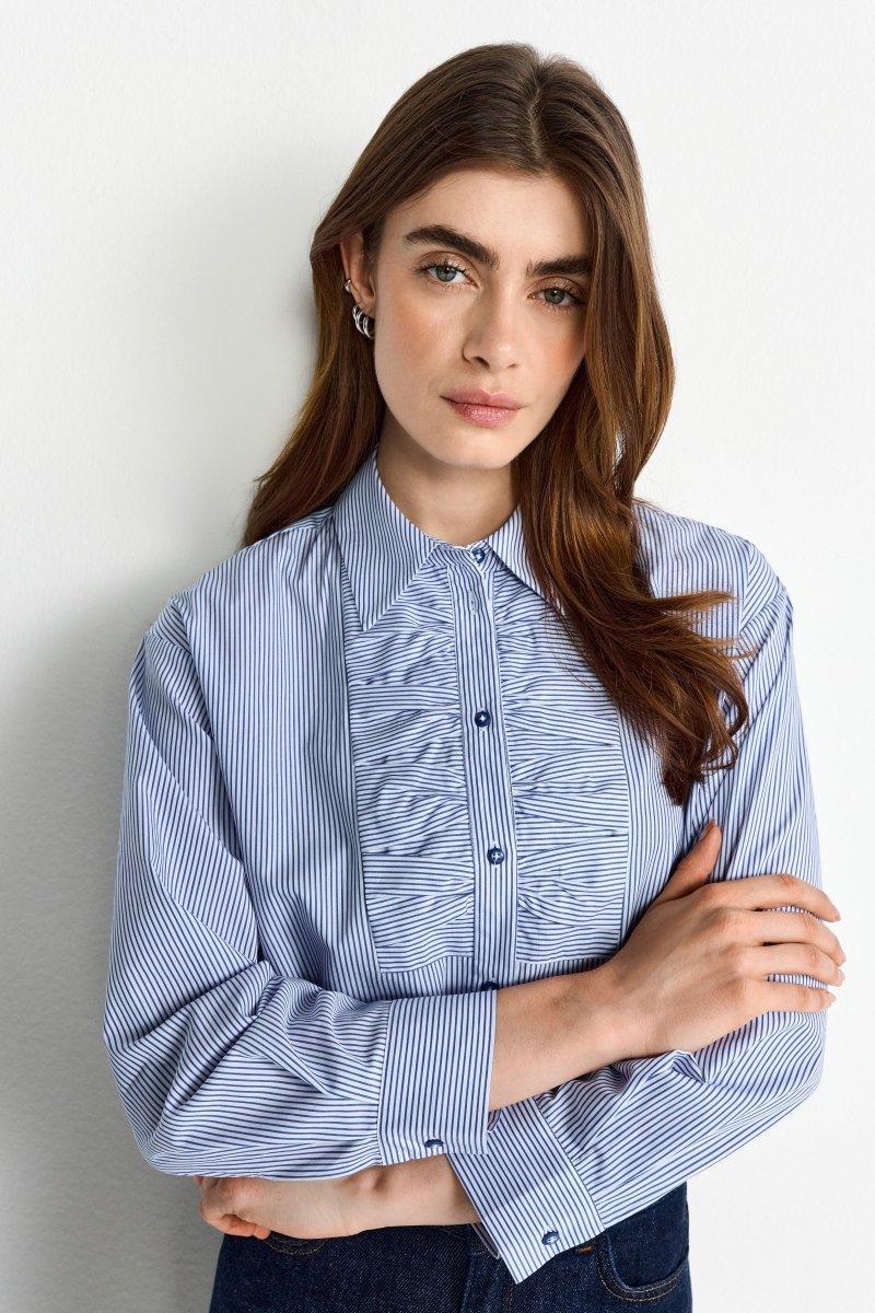 Gestreifte Oversize-Hemdbluse-Rich & Royal