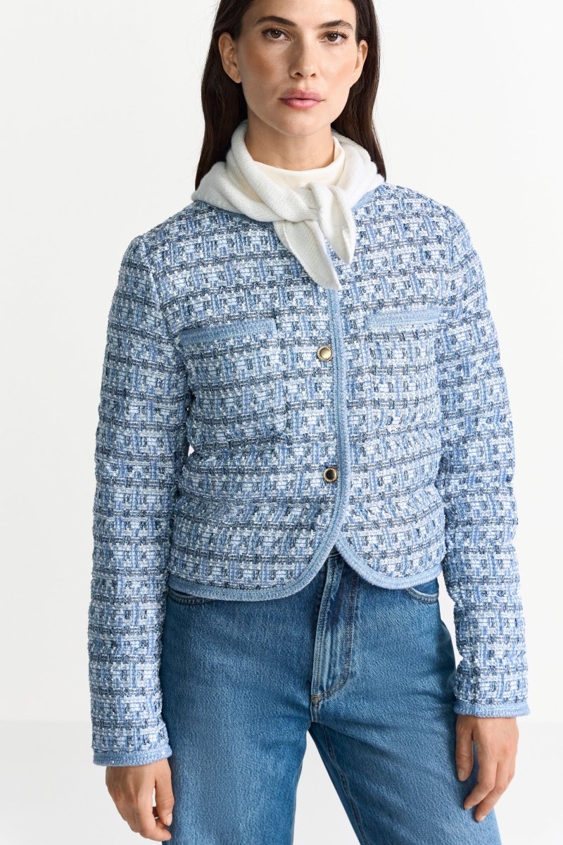 Cremefarbene Bouclé-Jacke-Rich & Royal
