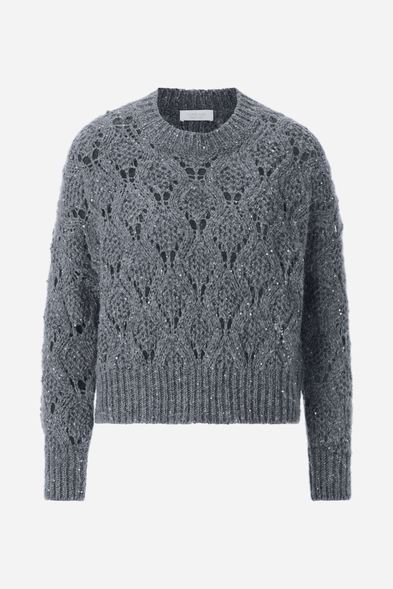 Strickpullover im Lochmuster-Rich & Royal