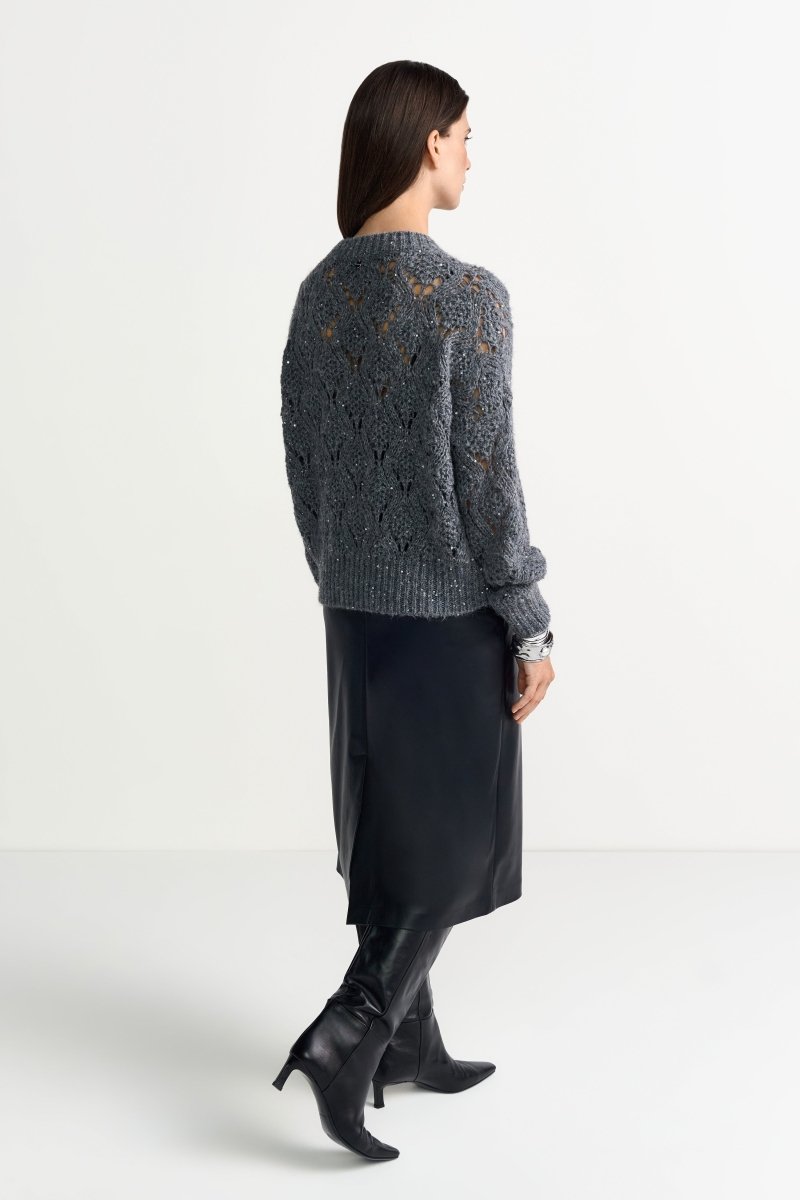 Strickpullover im Lochmuster-Rich & Royal