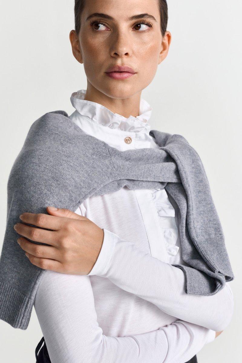 Longsleeve mit Rüschenkragen-Rich & Royal