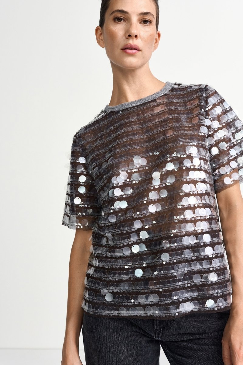 T-Shirt mit Pailletten-Rich & Royal