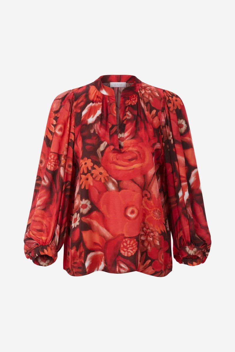 Bluse mit Blumenprint-Rich & Royal