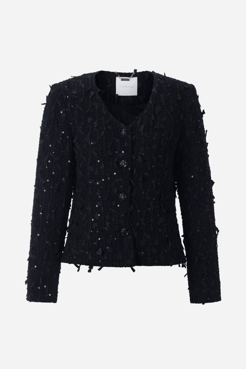boucle jacket with loop effect - Look-Rich & Royal