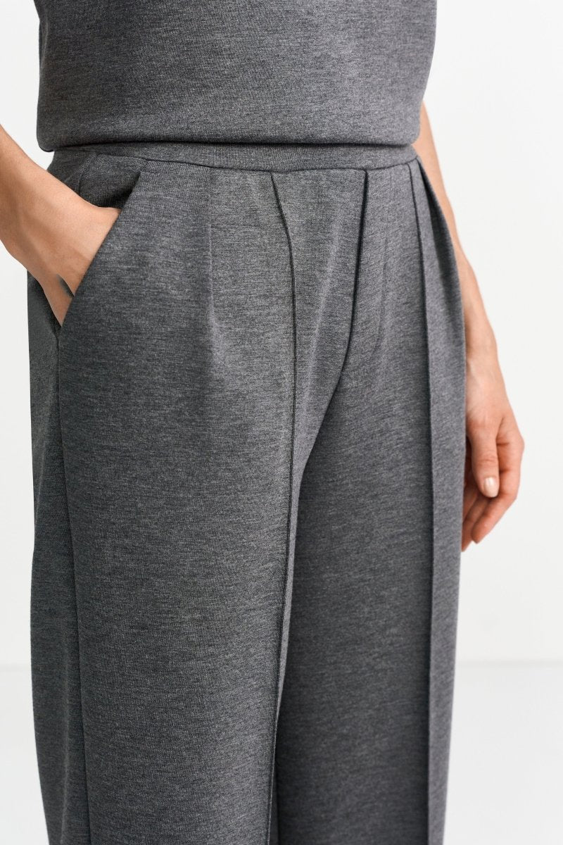 Graue Bundfaltenhose-Rich & Royal