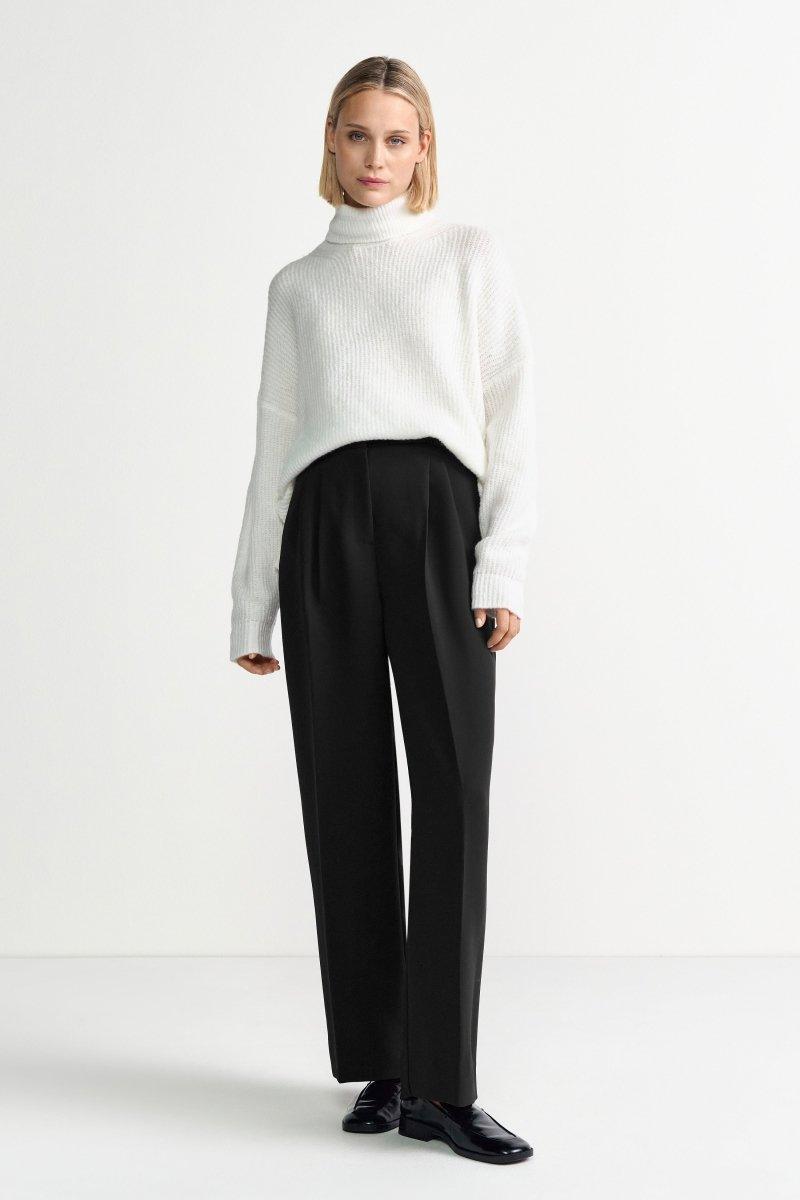 Schwarze Bundfaltenhose-Rich & Royal