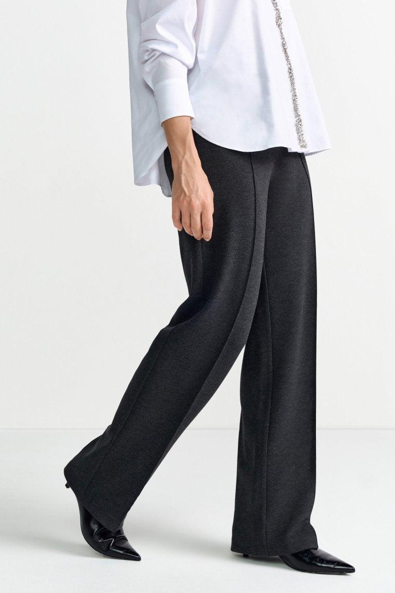 Schwarze Stoffhose mit Paspelnaht-Rich & Royal