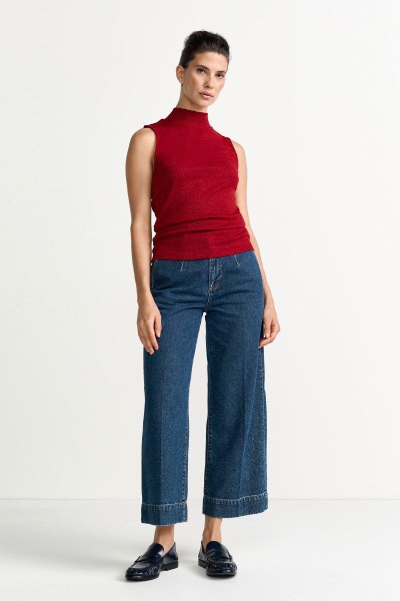 Rib-Top mit Glitzereffekt-Rich & Royal