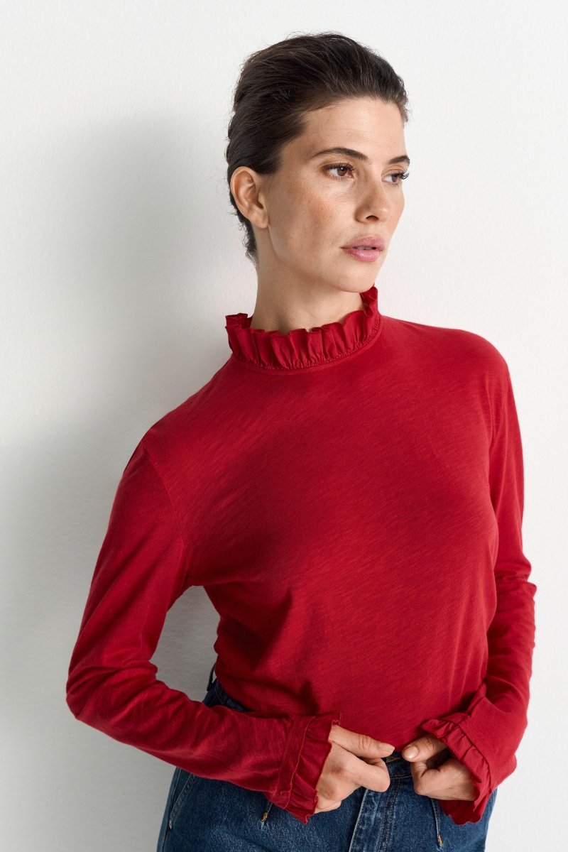 Longsleeve mit Rüschenkragen-Rich & Royal