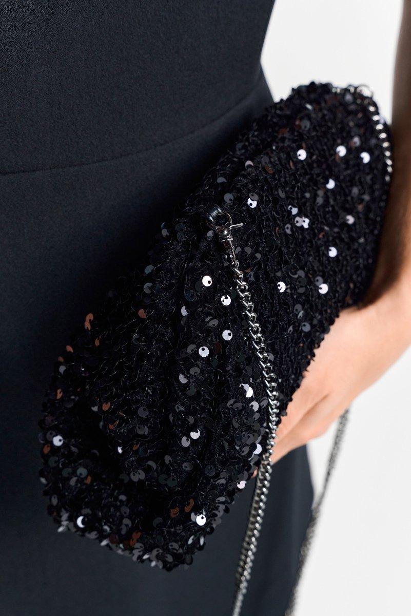 Schwarze Paillettentasche-Rich & Royal