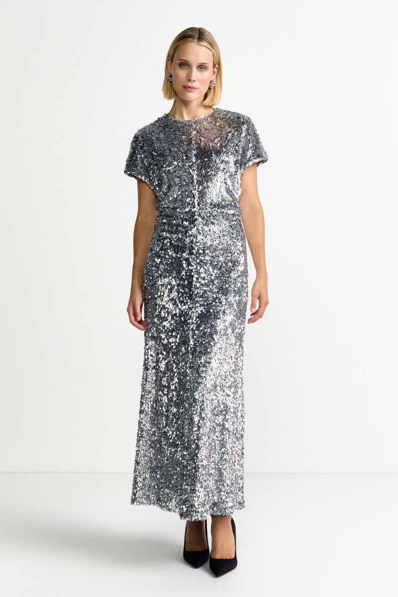 Silbernes Paillettenkleid-Rich & Royal
