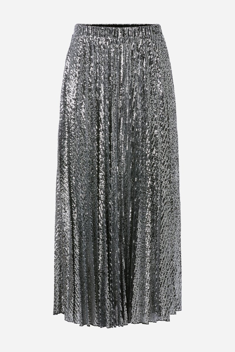 Silberner Pailletten-Midirock-Rich & Royal