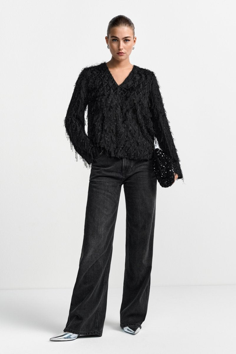 Festliche Bluse mit V-Ausschnitt-Rich & Royal