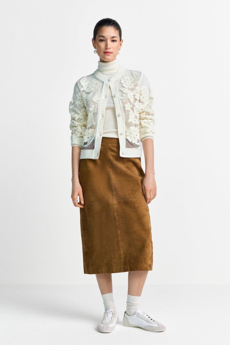 Mesh Cardigan with Embroidery - Look-Rich & Royal