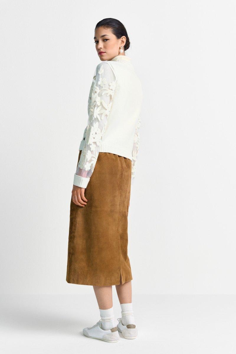 Strickjacke mit Blumenapplikation-Rich & Royal