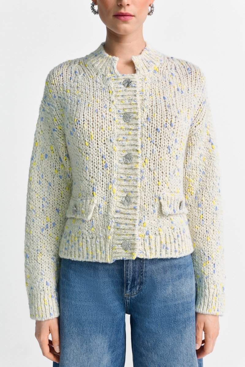 Bouclé-Cardigan mit Knöpfen-Rich & Royal