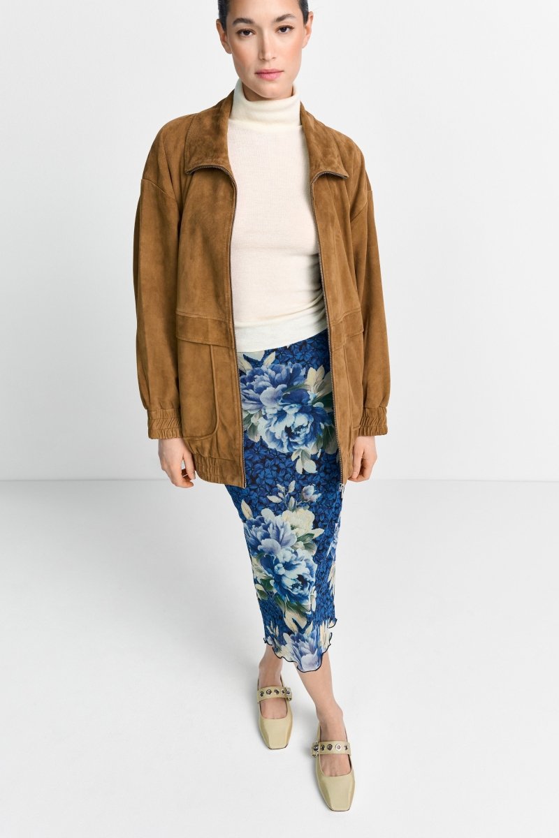 Midirock mit Flowerprint-Rich & Royal