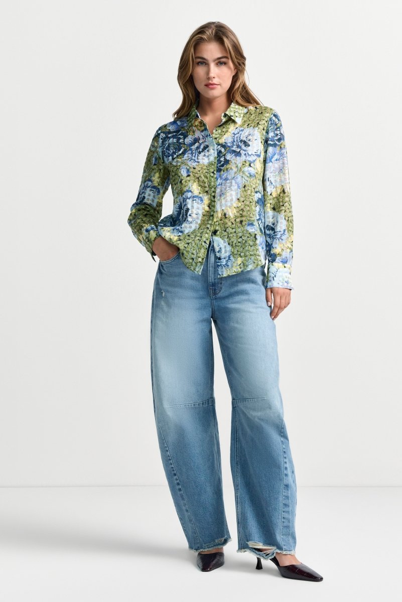 Hemdbluse mit Blumenprint-Rich & Royal