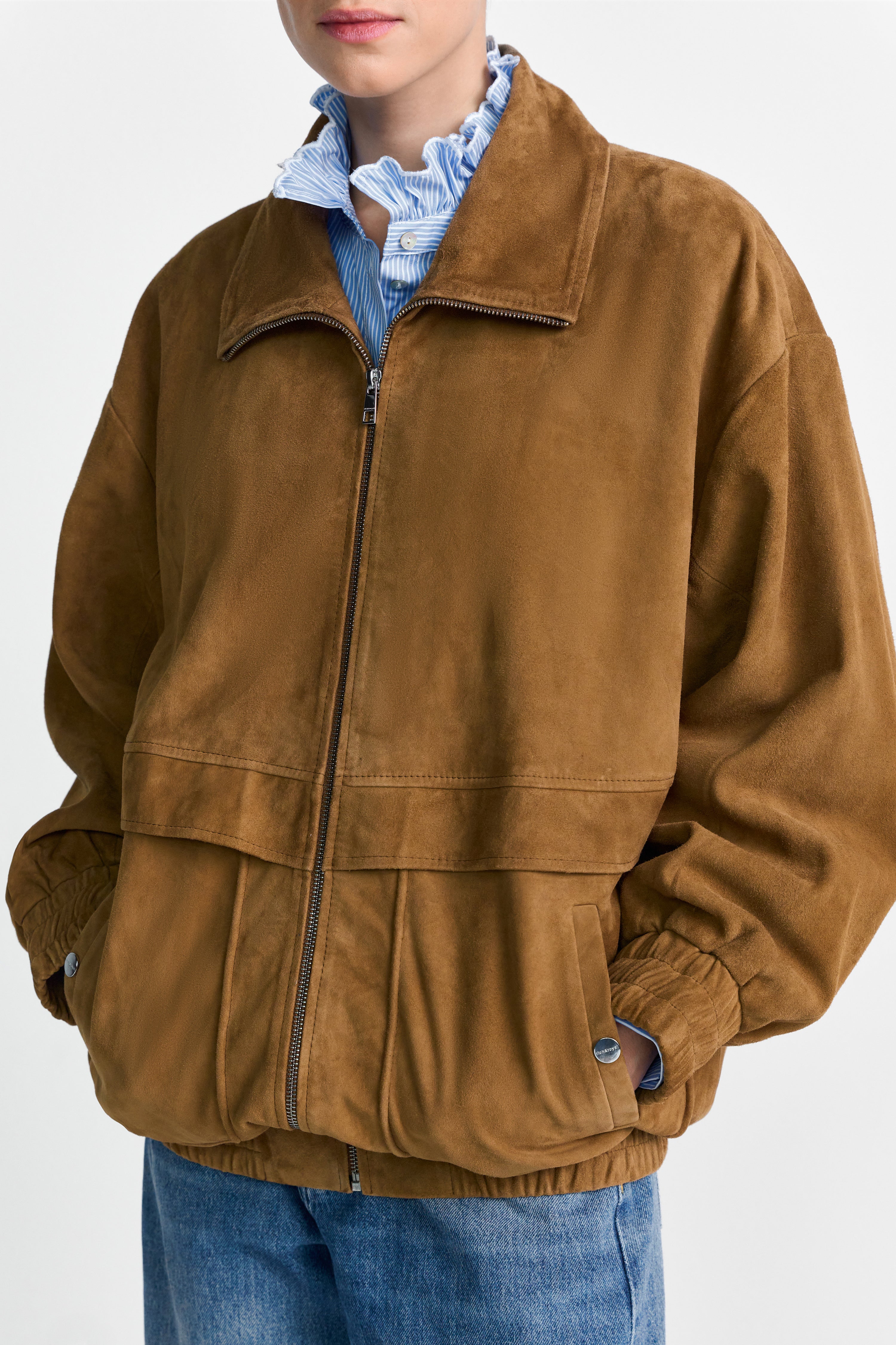 Veloursleder-Bomberjacke-Rich & Royal