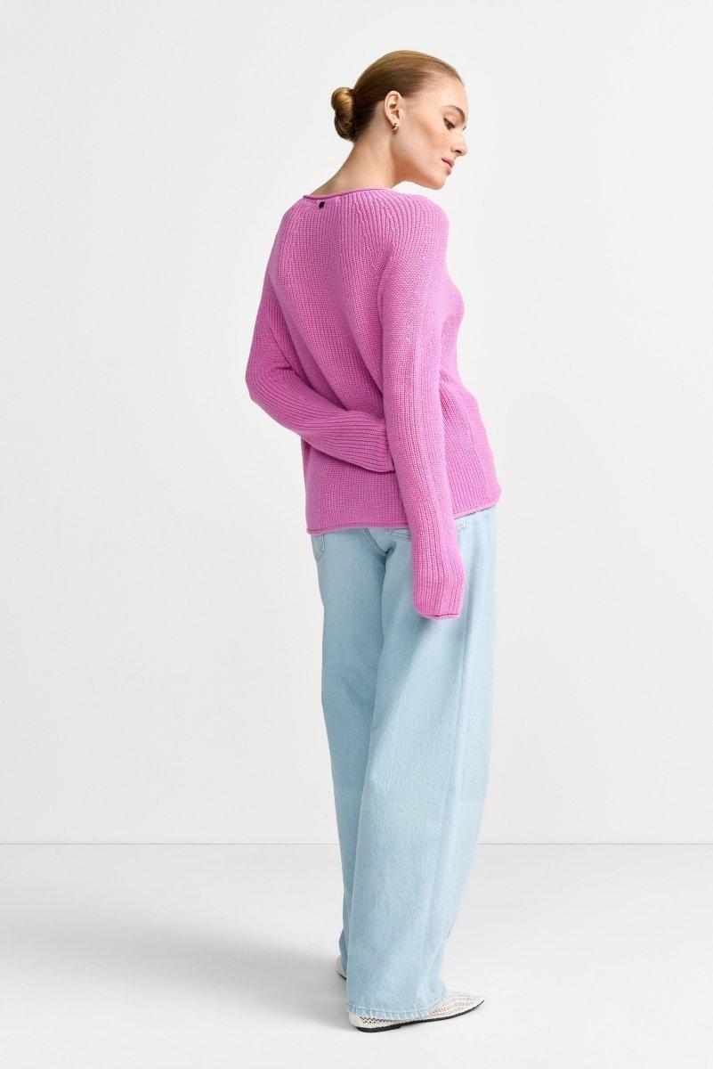 Rippstrickpullover mit Crewneck-Rich & Royal