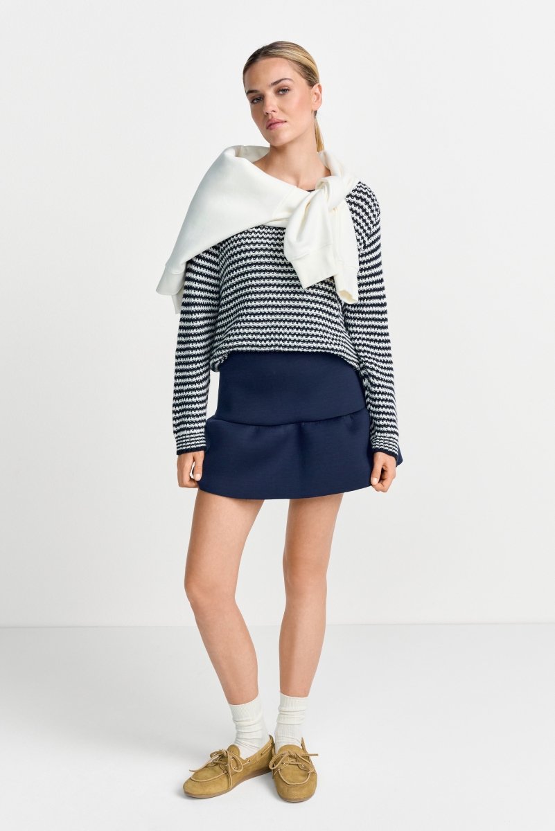 Gestreifter Strickpullover aus Baumwollmix-Rich & Royal