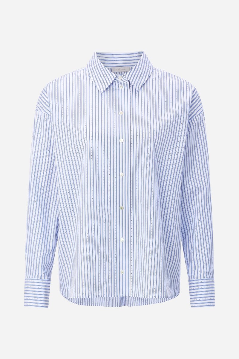 Gestreifte Hemdbluse mit Strass-Rich & Royal