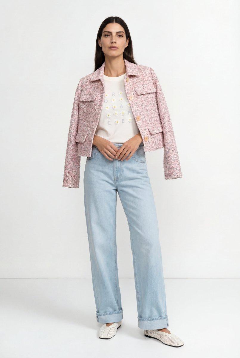 Bouclé-Jacke in cropped Länge-Rich & Royal