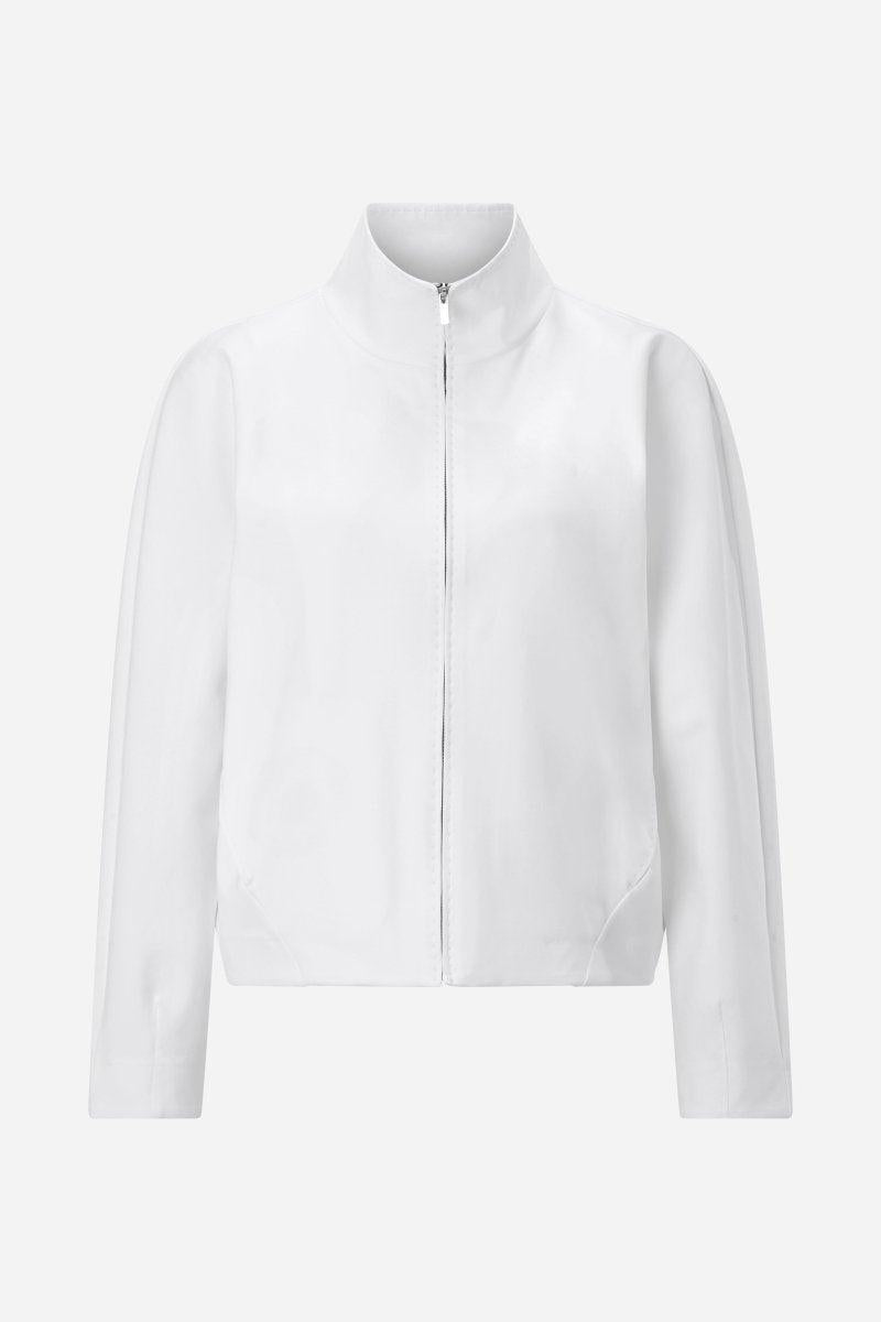 Weiße Zip-Jacke mit Stehkragen-Rich & Royal