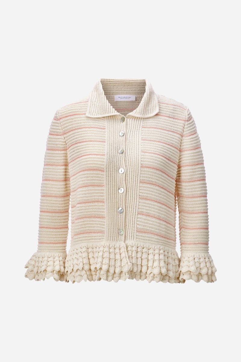 Strickcardigan mit Rüschen-Rich & Royal