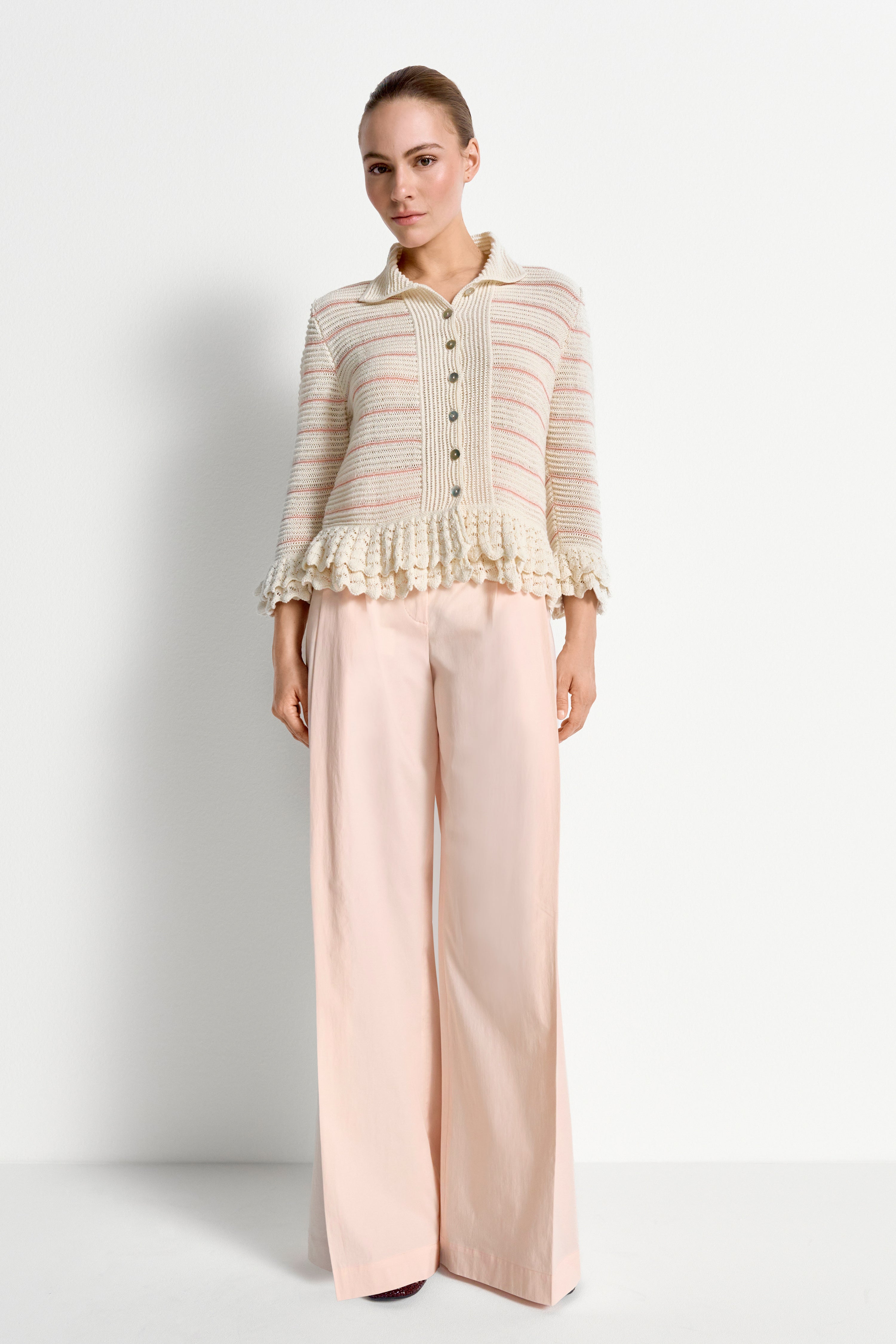 Strickcardigan mit Rüschen-Rich & Royal