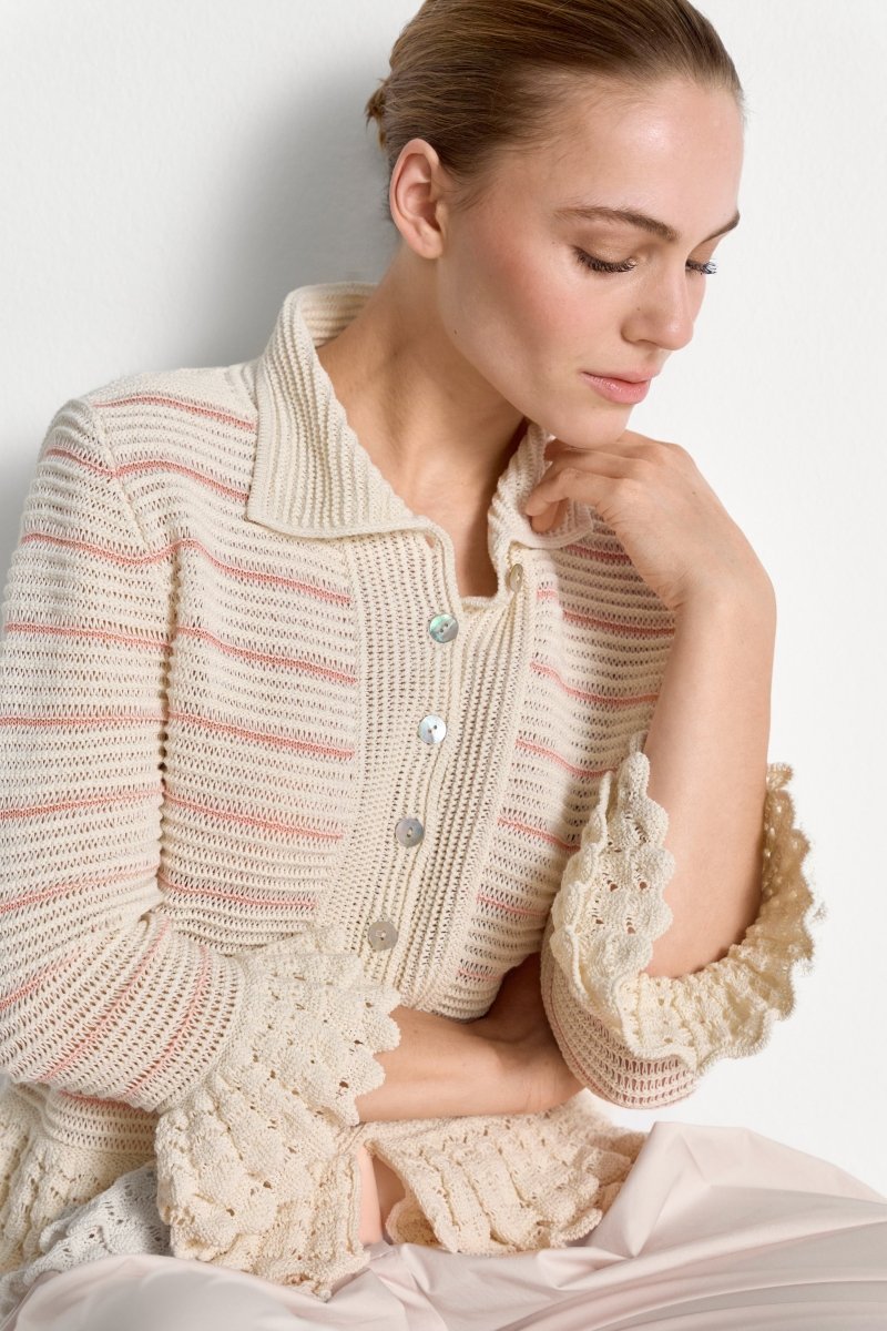 Strickcardigan mit Rüschen-Rich & Royal